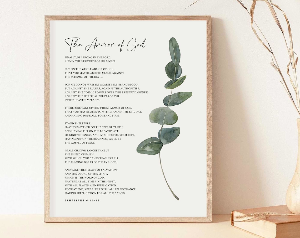 Armor Of God Scripture Art Print, Ephesians 6:10-18
