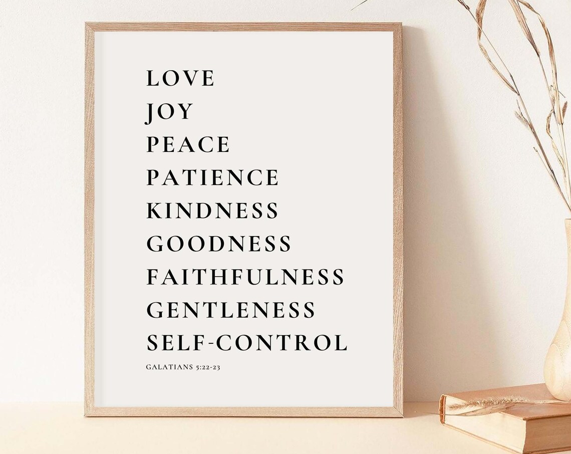 Fruit Of The Spirit Love Joy Peace Galatians 5:22-23 Virtues Poster - Image 2
