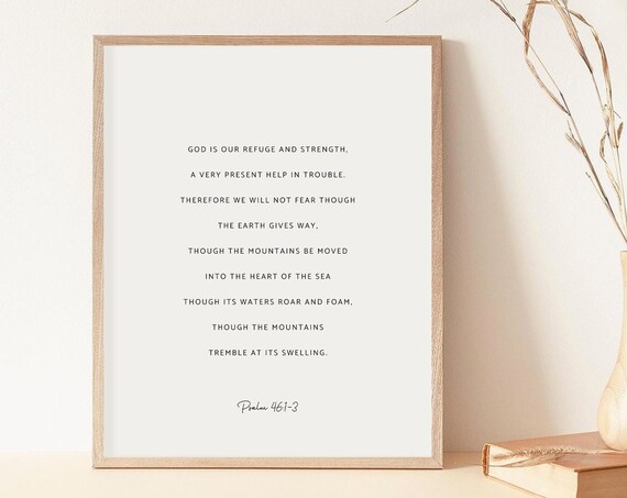 God Is Our Refuge And Strength Psalm 46:1-3 Scripture Poster