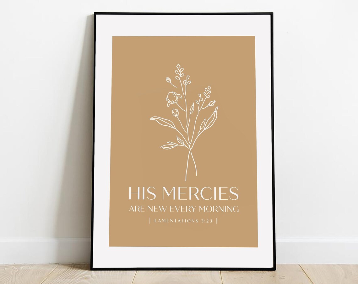 His Mercies Are New Every Morning Bible Verse Print - Image 3