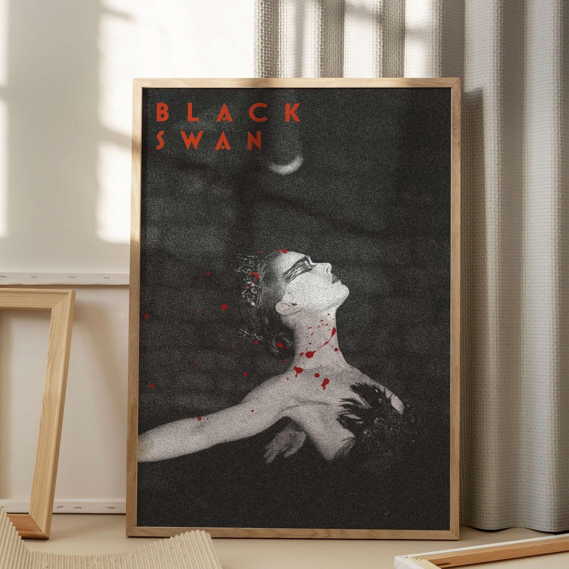 Black Swan Minimalist Art Print, Mid-Century Poster
