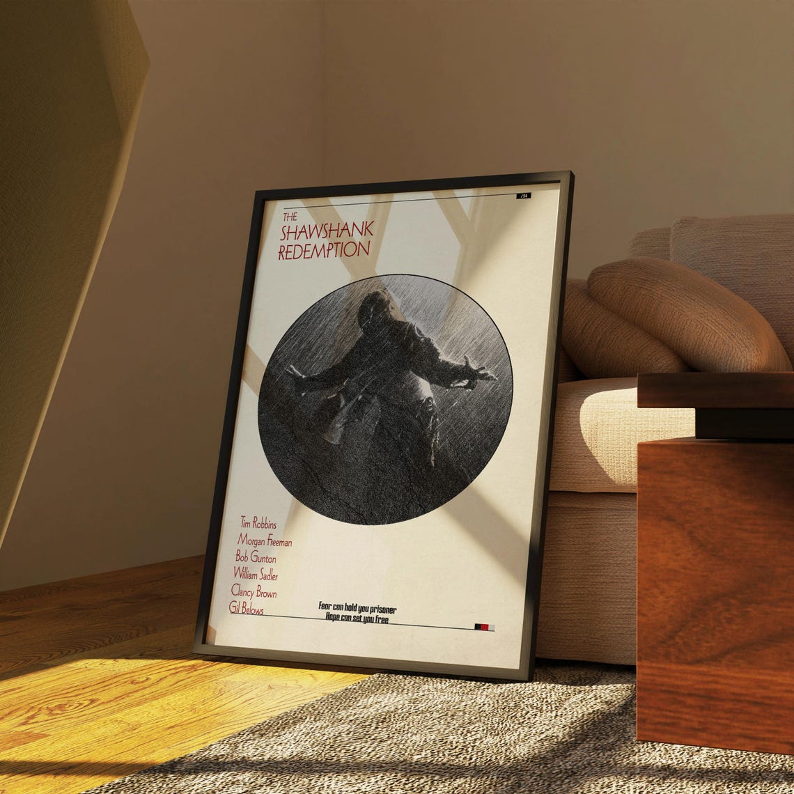 The Shawshank Redemption Classic Minimalist Circle Movie Poster - Image 3
