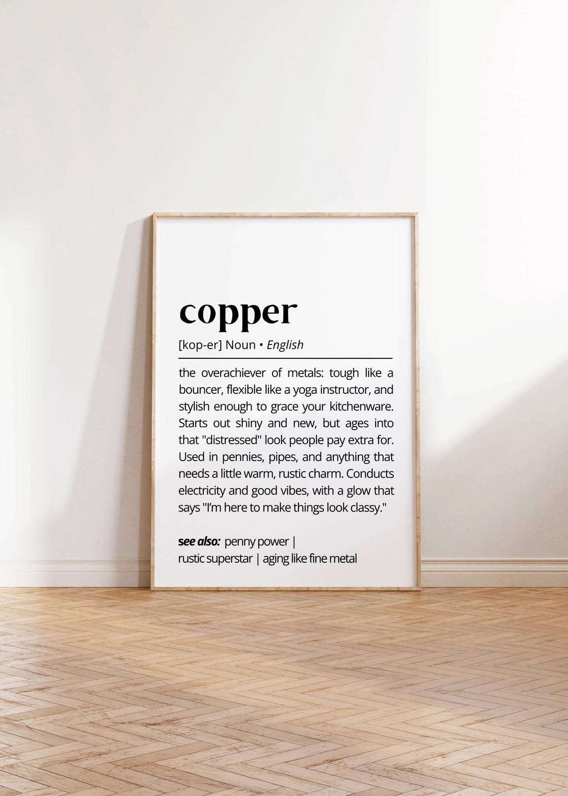 Copper Definition Rustic Kitchen Humor Dictionary Style Wall Art - Image 2