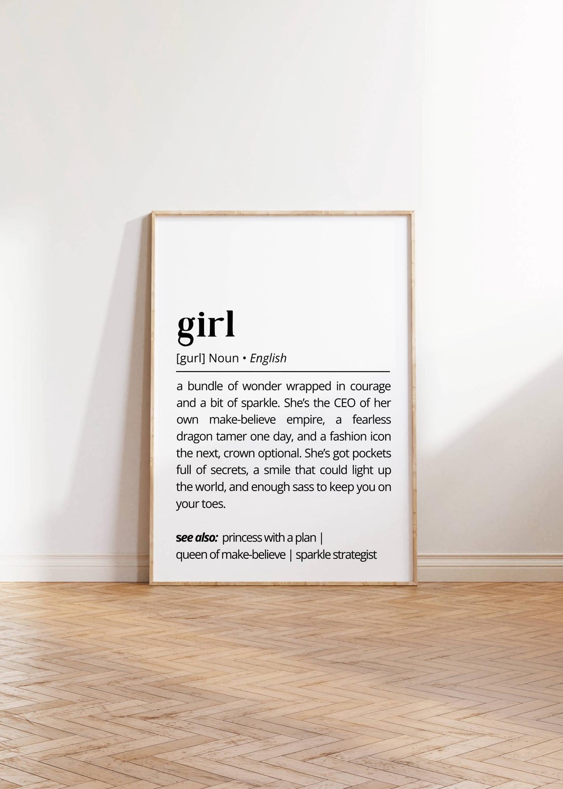 Girl Dictionary Definition Poster for Kids Room Decor Nursery - Image 2