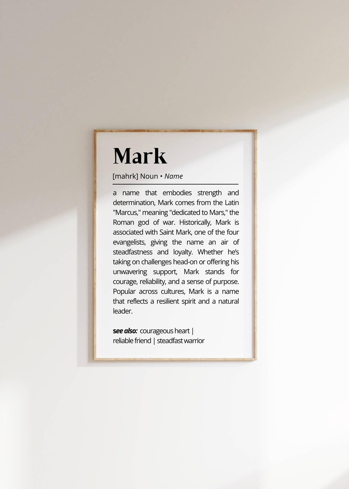 Mark Name Definition Personalized Typography Art Print - Image 2