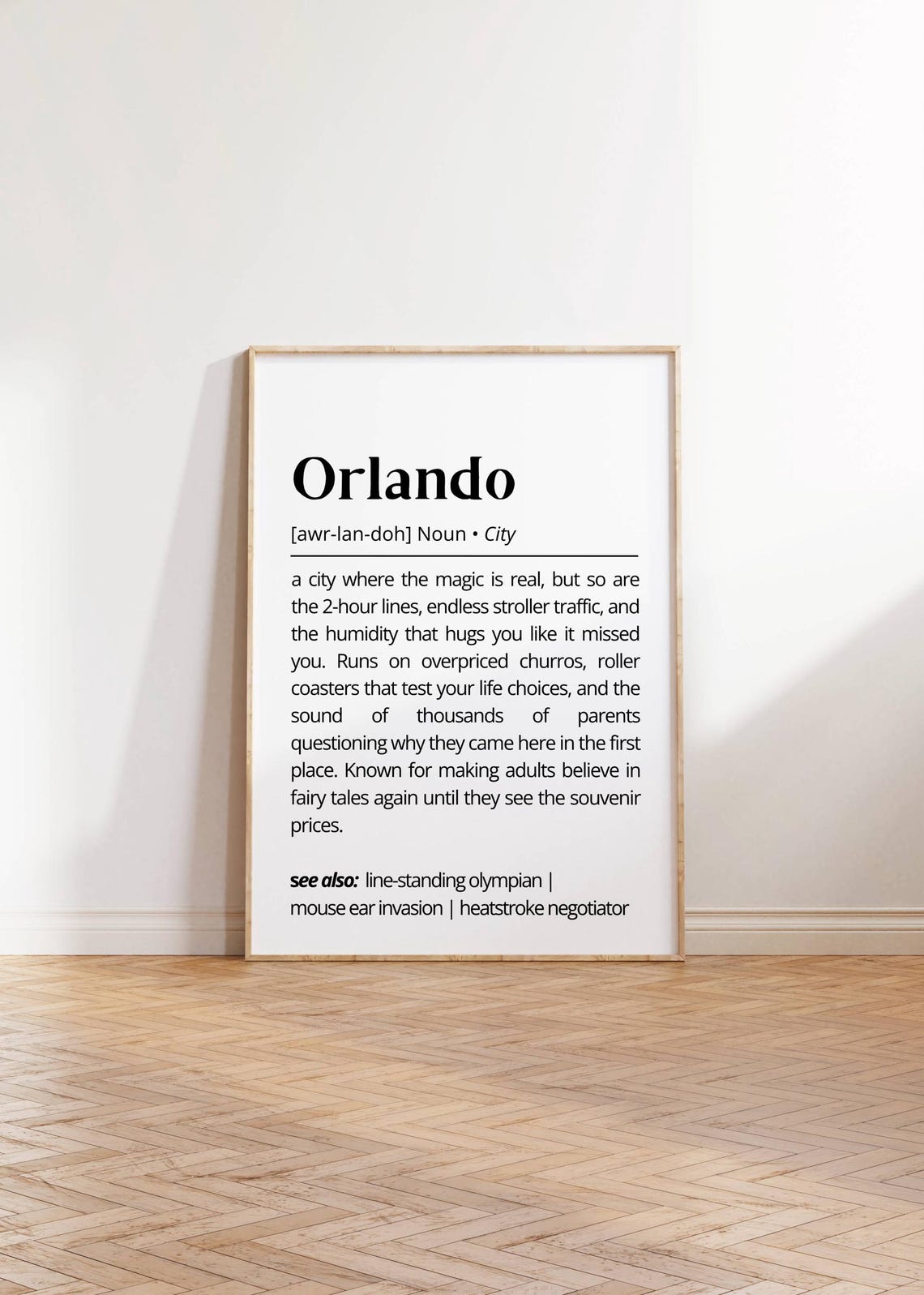 Orlando Florida Theme Park Funny City Dictionary Definition Poster - Image 2