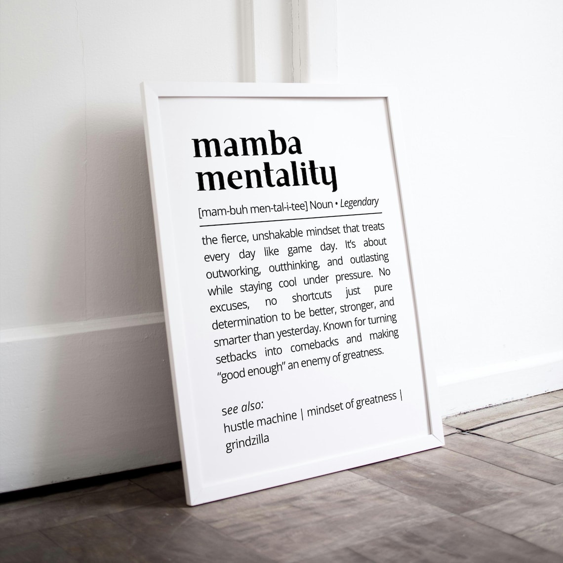 Mamba Mentality Definition Motivational Typography Print - Image 3