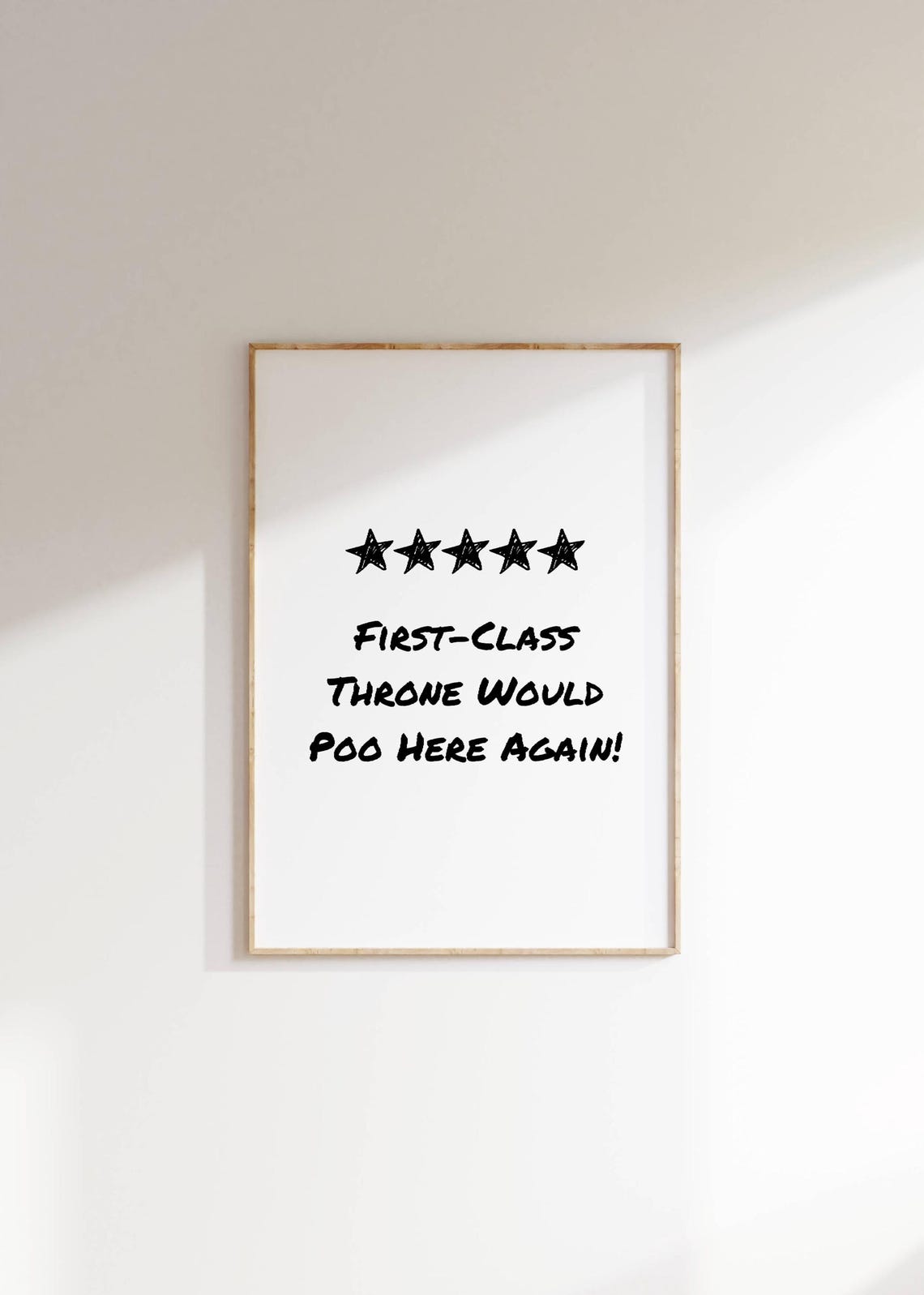 First Class Throne Would Poo Here Again Funny Bathroom Review Poster - Image 3