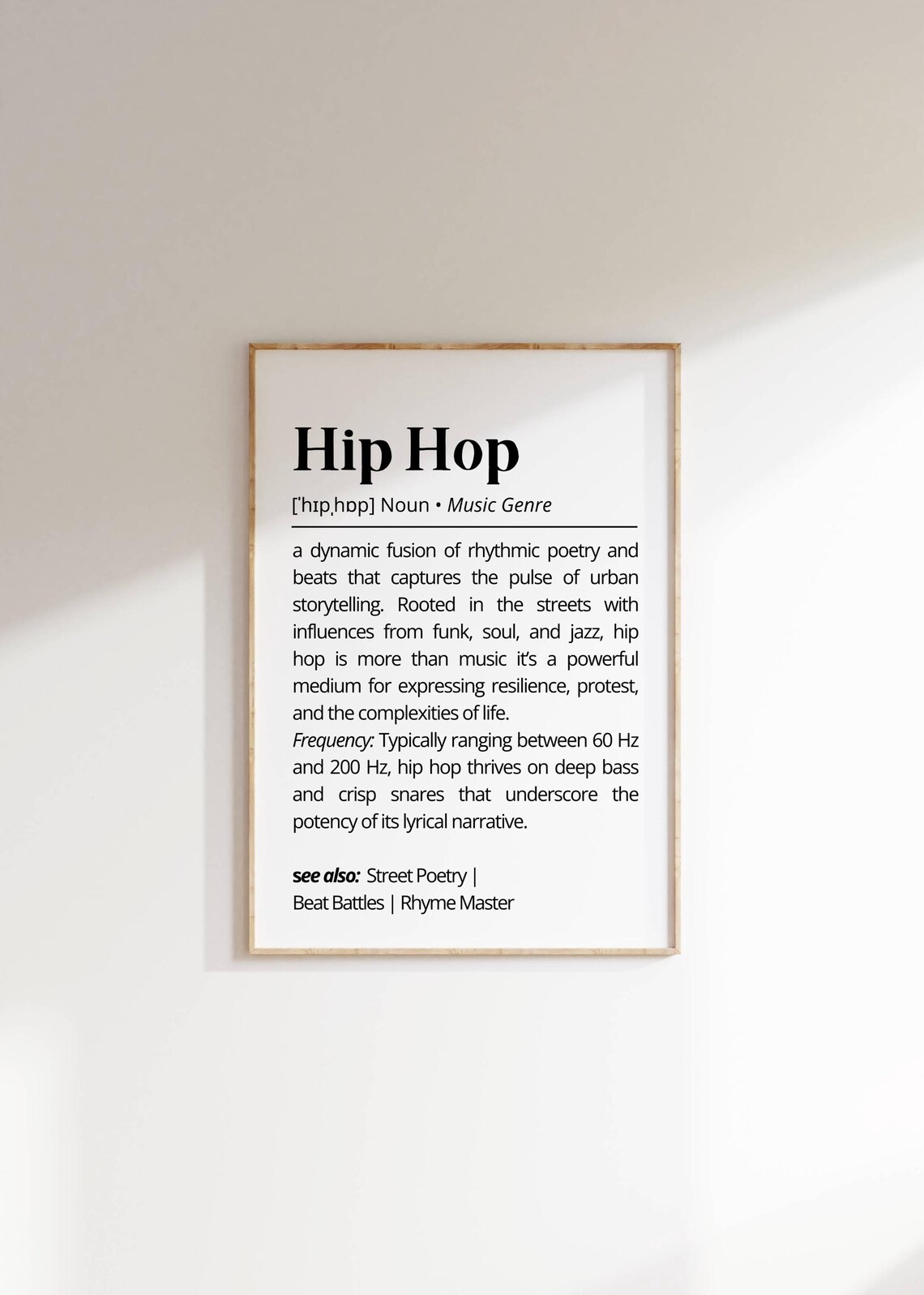 Hip Hop Music Definition Typography Art Print