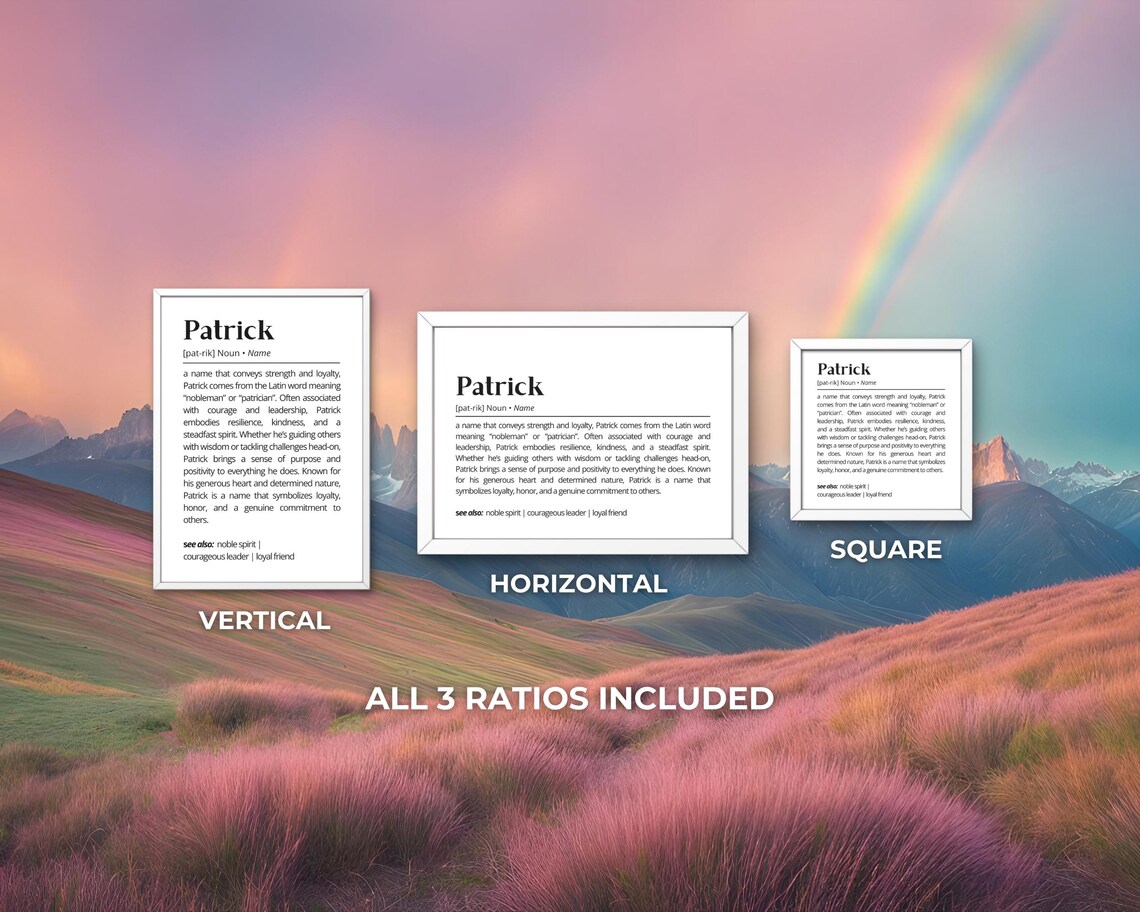 Patrick Name Definition Personalized Typography Art Print - Image 3