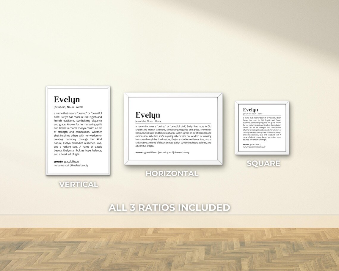 Evelyn Name Meaning Personalized Minimalist Art Print - Image 3