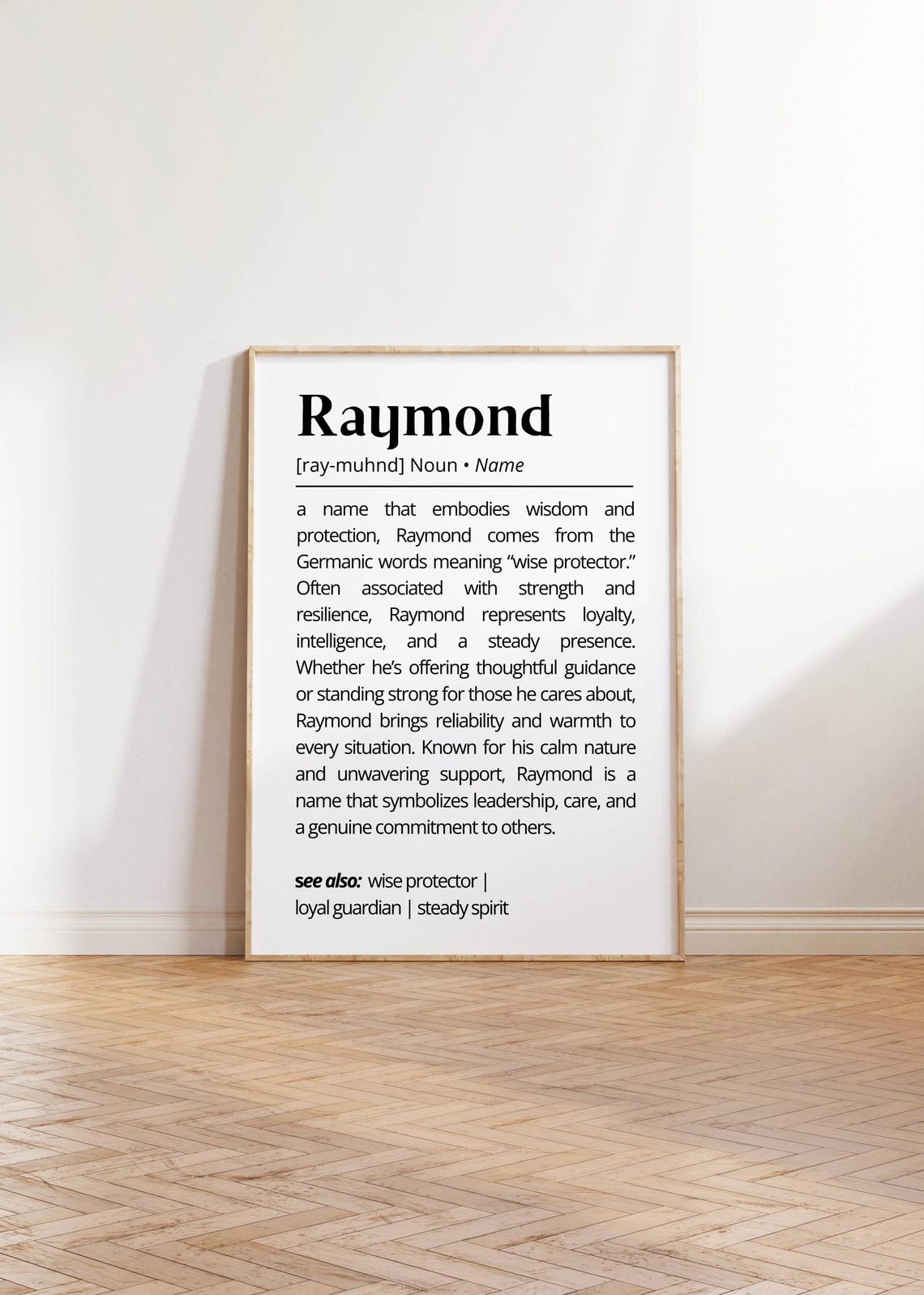 Raymond Name Definition Wall Art Personalized Gift Unique Name Meaning Typography As Art Poster Custom Gift For Him Home Art Decor - Image 2