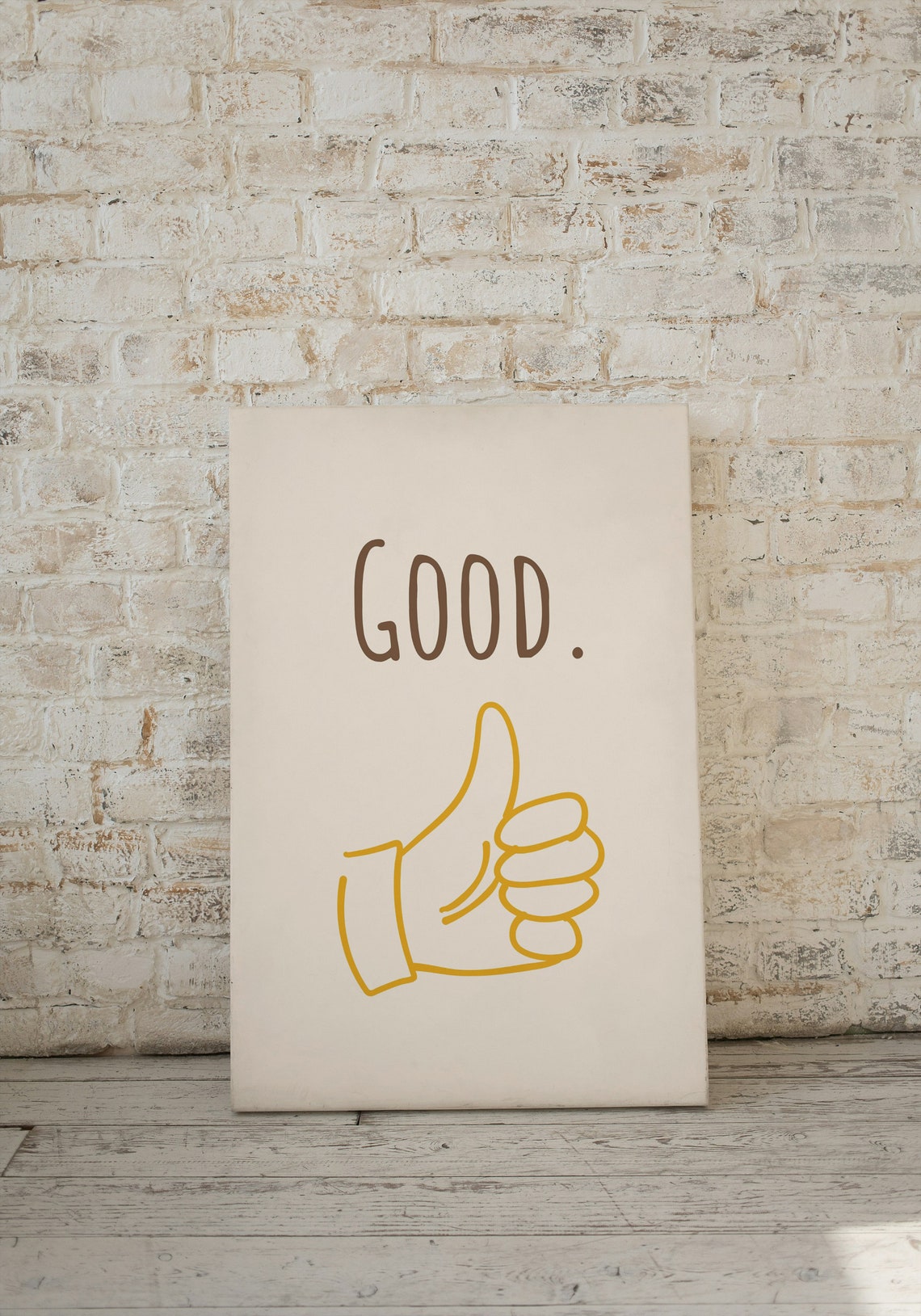 Good Thumbs Up Hand Gesture Cream Retro Positive Approval Poster - Image 3
