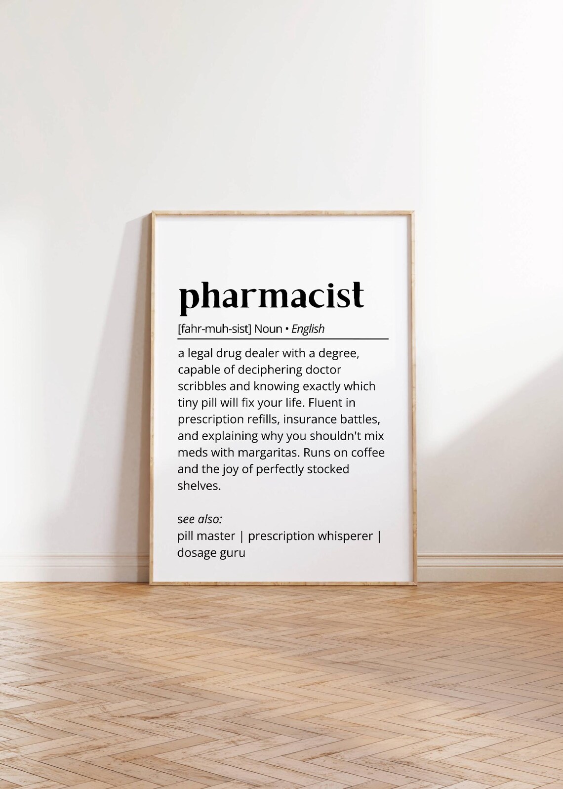 Pharmacist Definition Typography Humor Art Print - Image 3