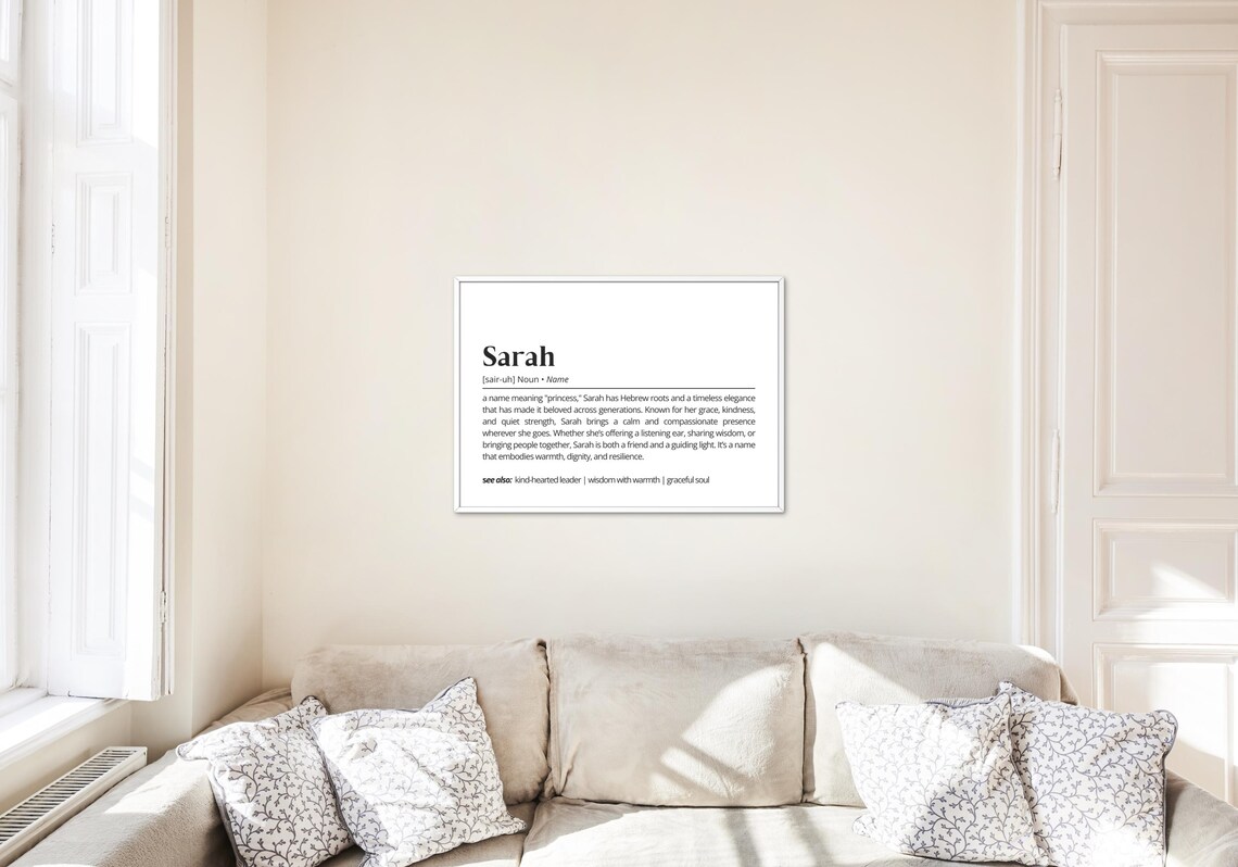 Sarah Name Meaning Print, Hebrew Origin Name Poster - Image 2