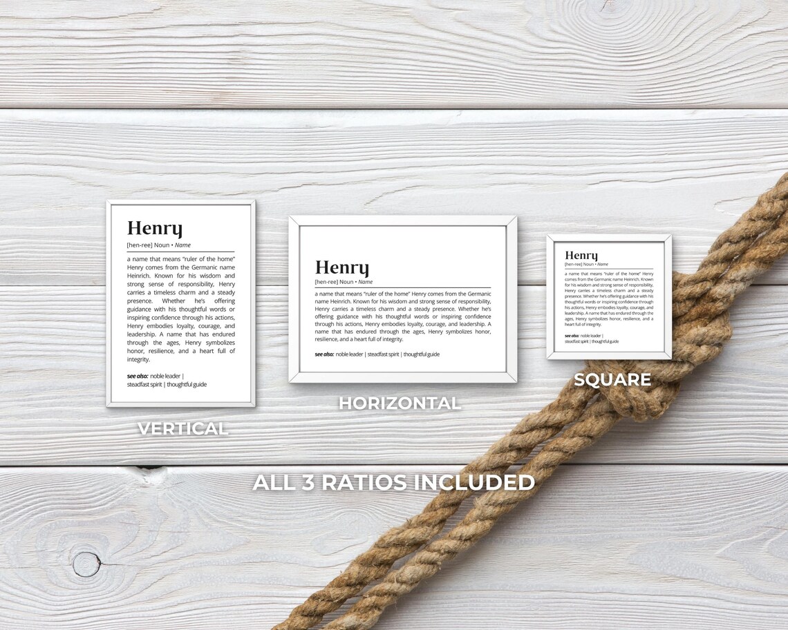 Henry Name Definition Art Print, Minimalist Typography - Image 3
