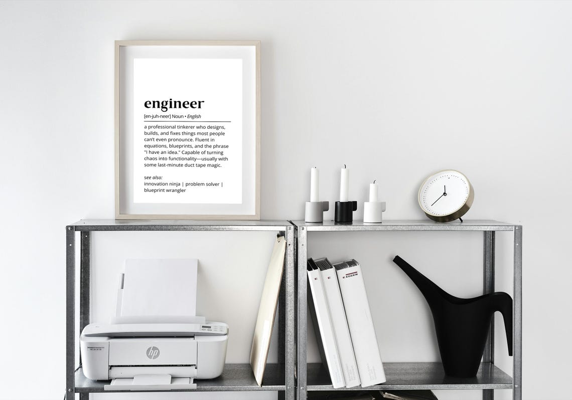 Funny Engineer Definition Dictionary Poster Engineering Office Gift - Image 2