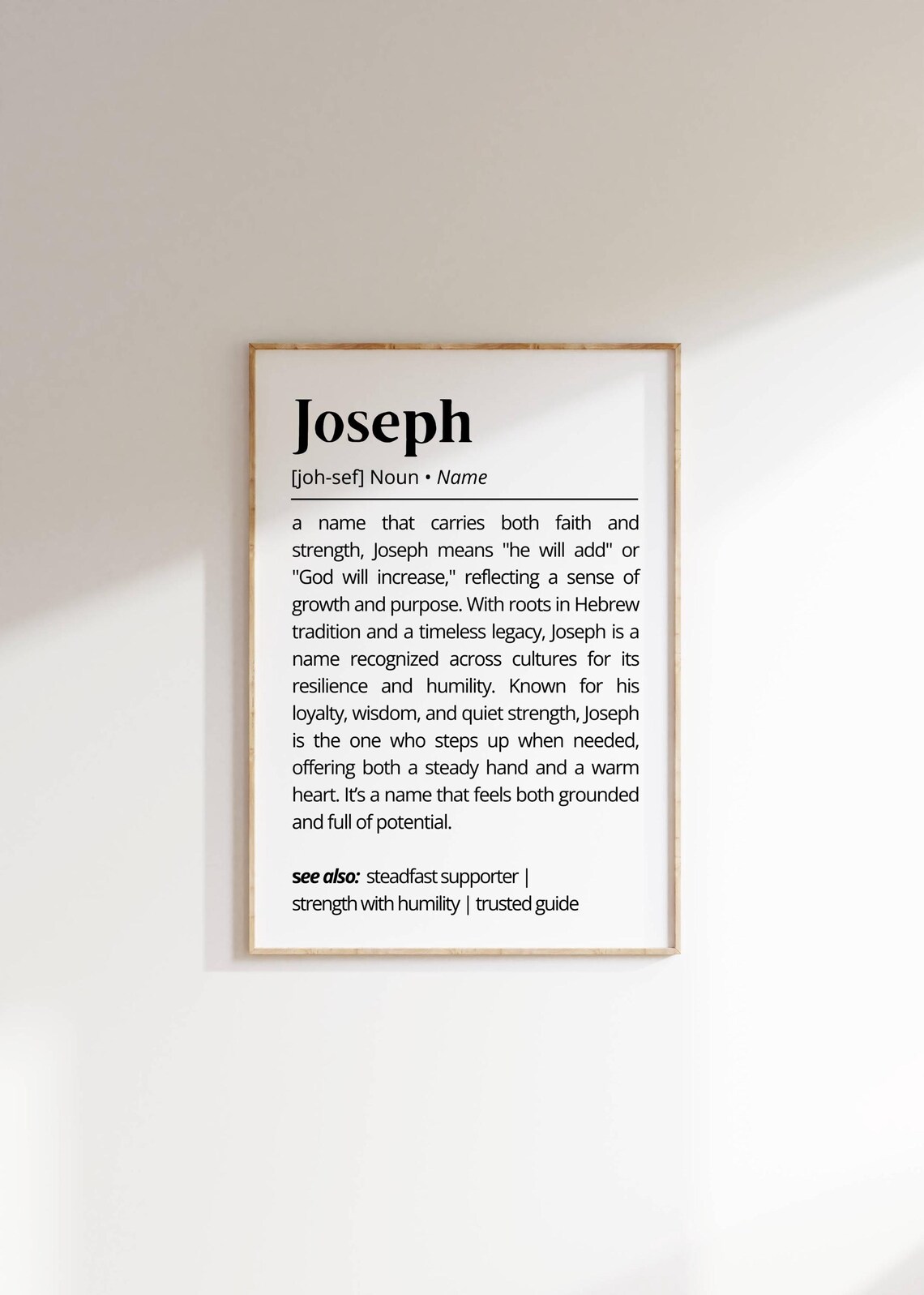 Joseph Name Definition Poster, Modern Minimalist Decor - Image 4
