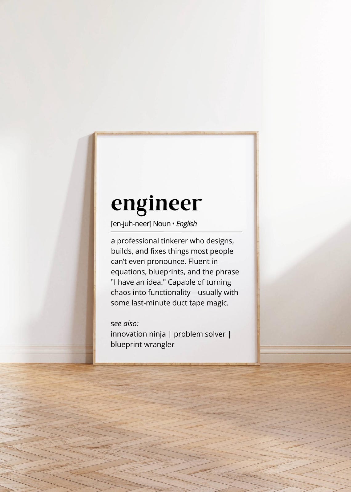 Funny Engineer Definition Dictionary Poster Engineering Office Gift - Image 3