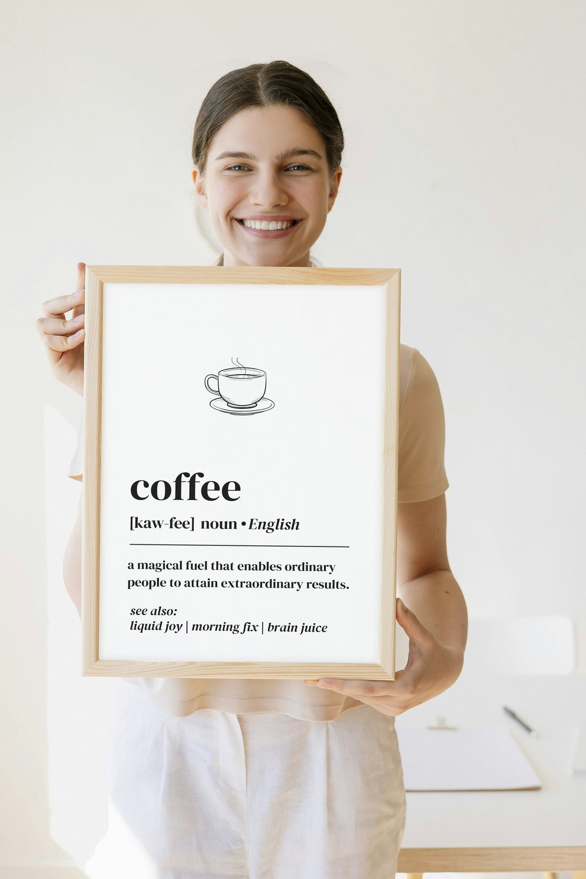 Coffee Kitchen Typography Definition Print Funny Wall Art Minimalist Home Decor Funny Office Poster Dorm Room Art Art - Image 2