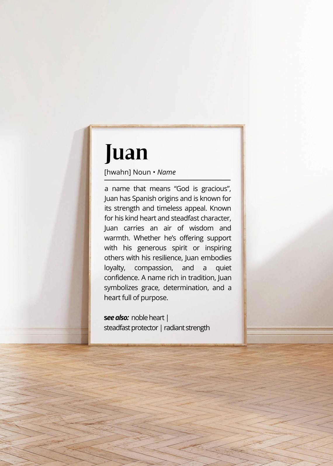 Juan Name Definition Wall Art Personalized Name For Him Inspirational Typography Gift Unique Minimalist Name Meaning Art Decor - Image 4