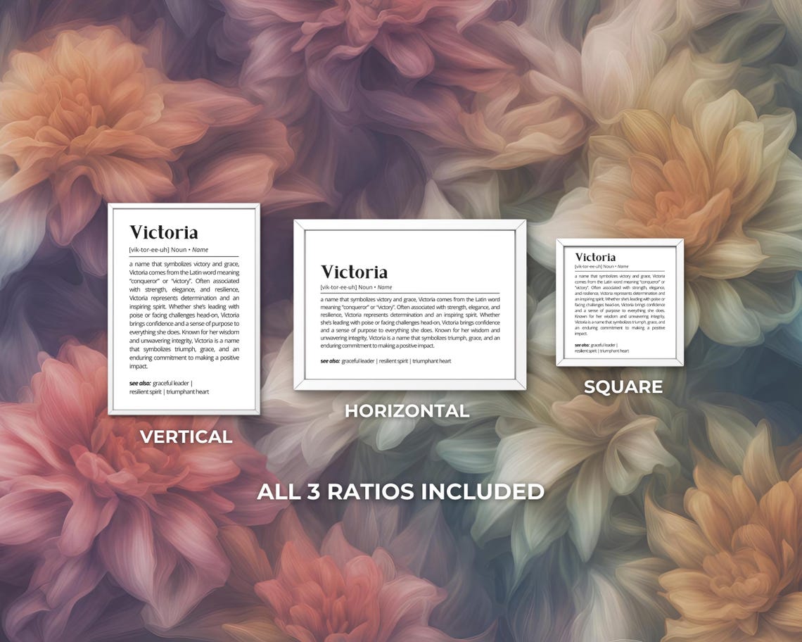 Victoria Personalized Name Meaning Minimalist Dictionary Style Poster - Image 3