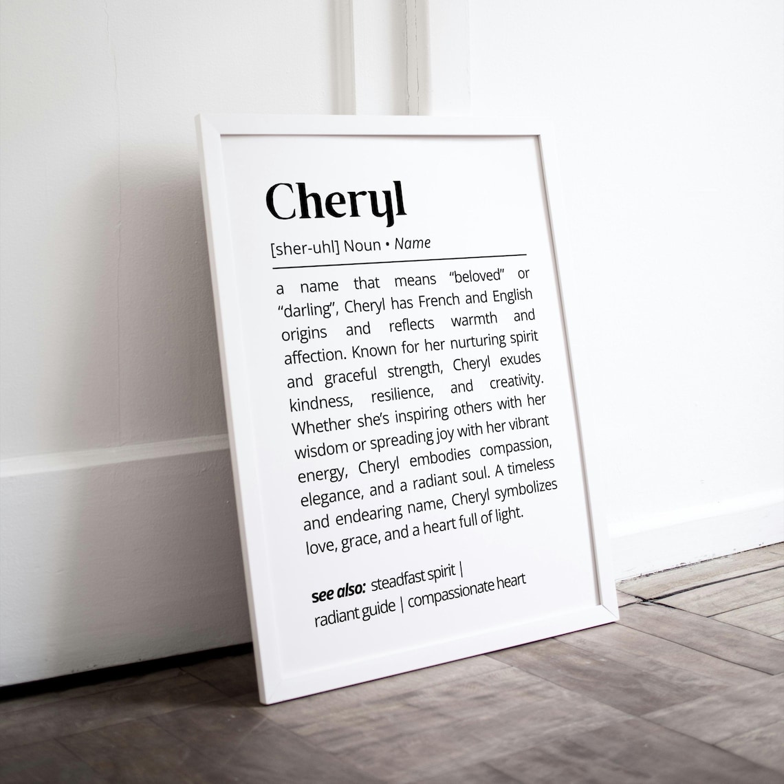 Cheryl Name Definition Personalized Nursery Art Print - Image 3