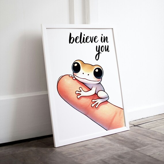Cute Frog Poster Inspirational Quote Wall Art Cute Frog Drawing Typography As Art Inner Strength Quotes Affirmation Friends Frog Quote