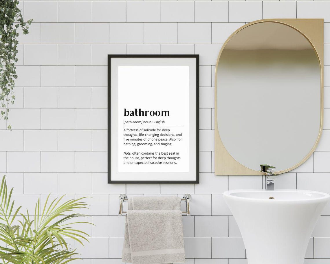 Bathroom Dictionary Definition Funny Noun Meaning Modern Poster - Image 2