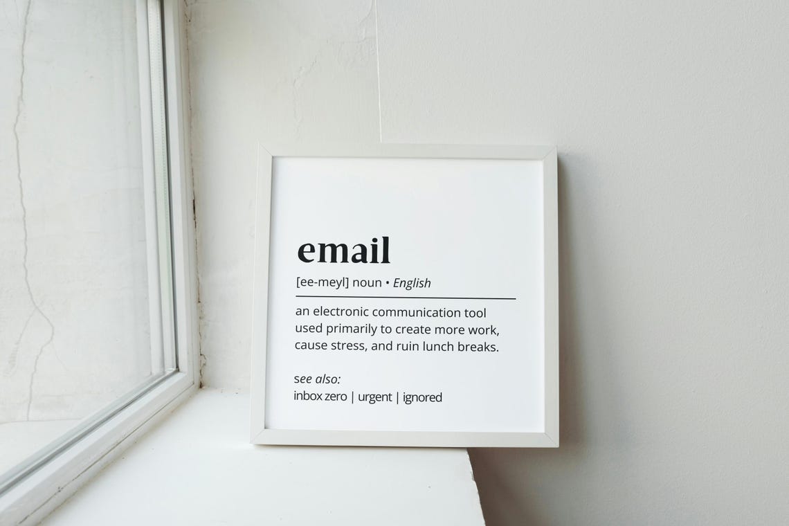 Email Definition Funny Office Phrase Dictionary Meaning Poster - Image 2