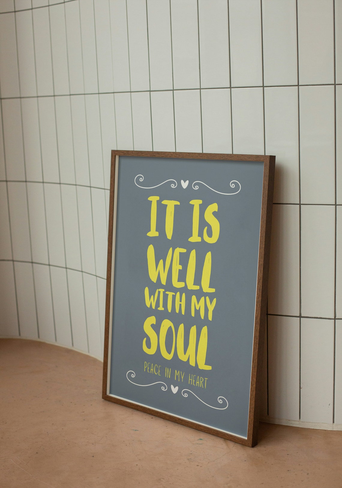 It Is Well With My Soul Peace in My Heart Slate Blue Hymn Poster - Image 2