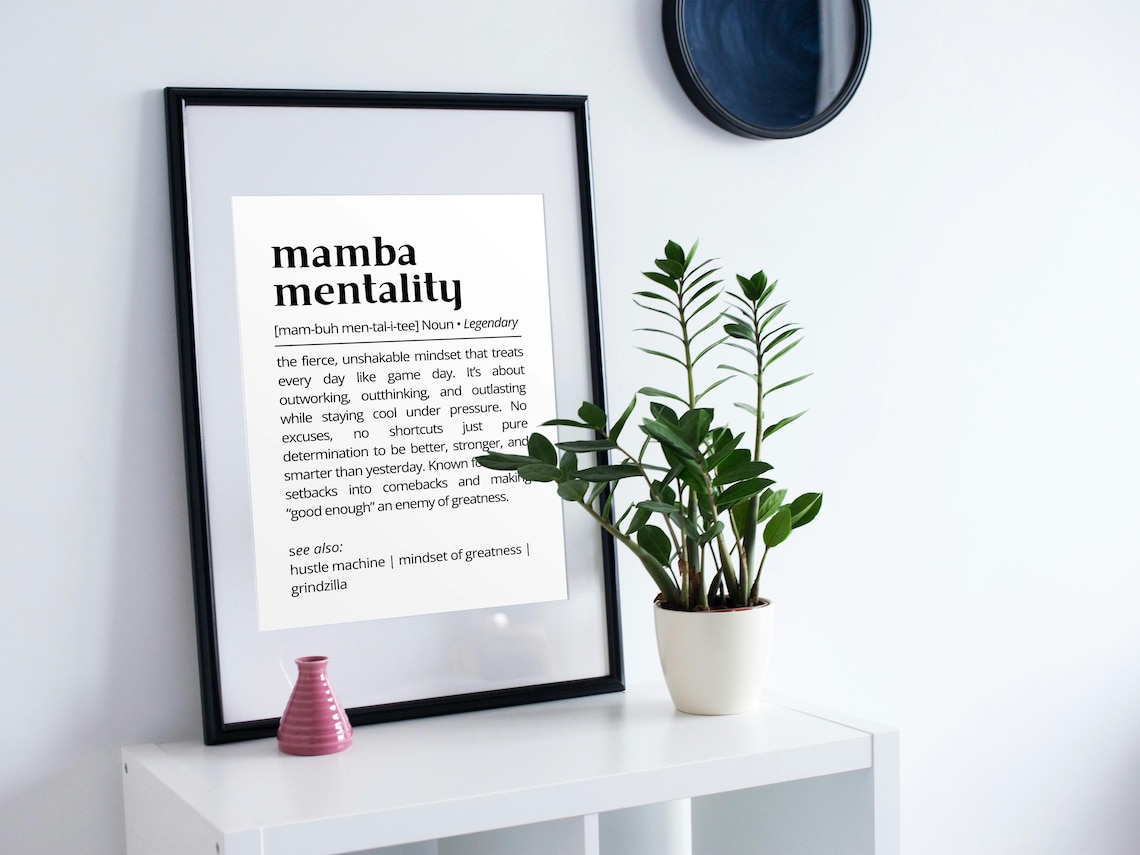 Mamba Mentality Definition Motivational Typography Print - Image 2