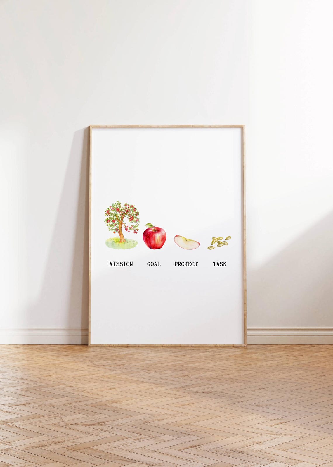 Mission Goal Project Task Apple Tree Funny Infographic White Poster - Image 2