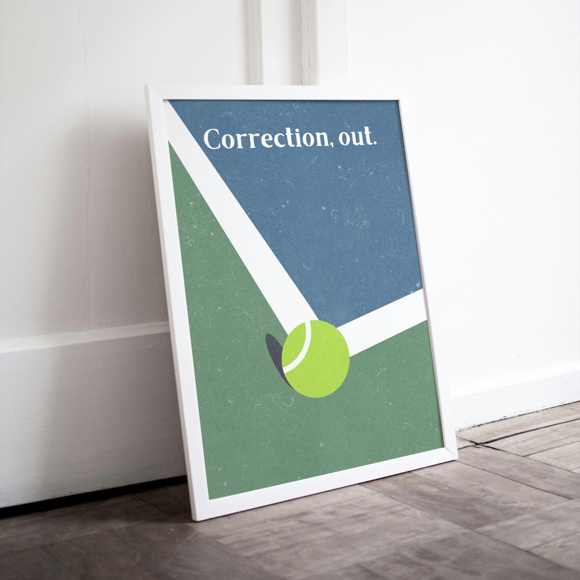 Correction Out Funny Tennis Ball Vintage Style Retro Court Poster Art - Image 2