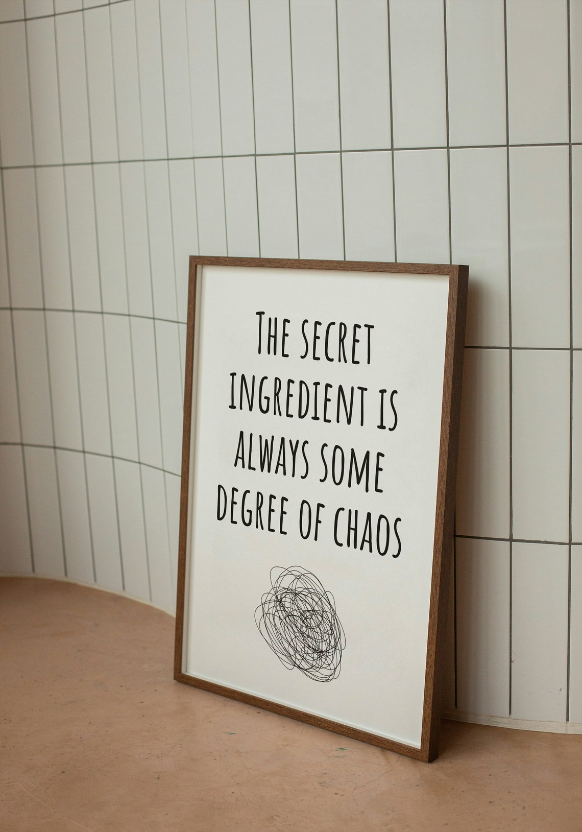 The Secret Ingredient Is Always Chaos Funny Kitchen Quote Poster