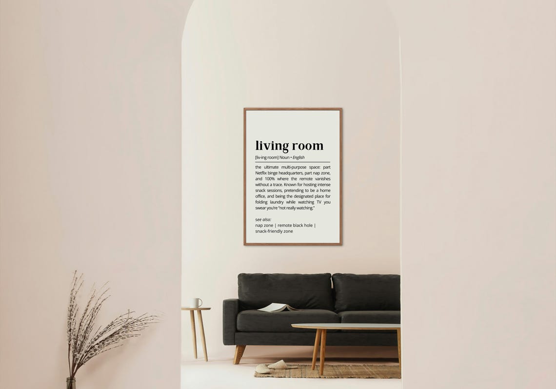 Living Room Definition Funny Netflix Nap Zone Dictionary Humor Poster - Image 2
