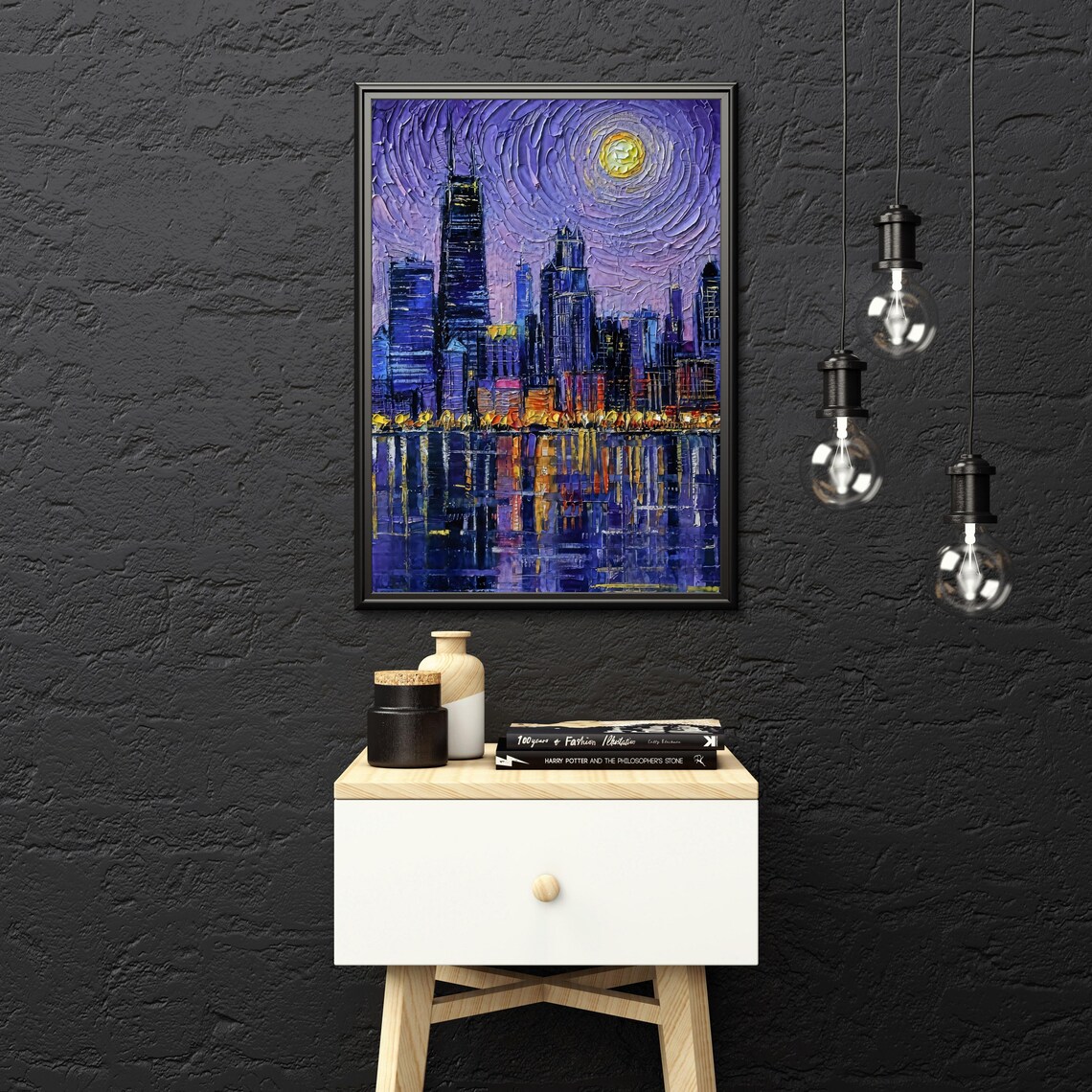 Starry Cityscape, Van Gogh Inspired Night Skyline - Image 2