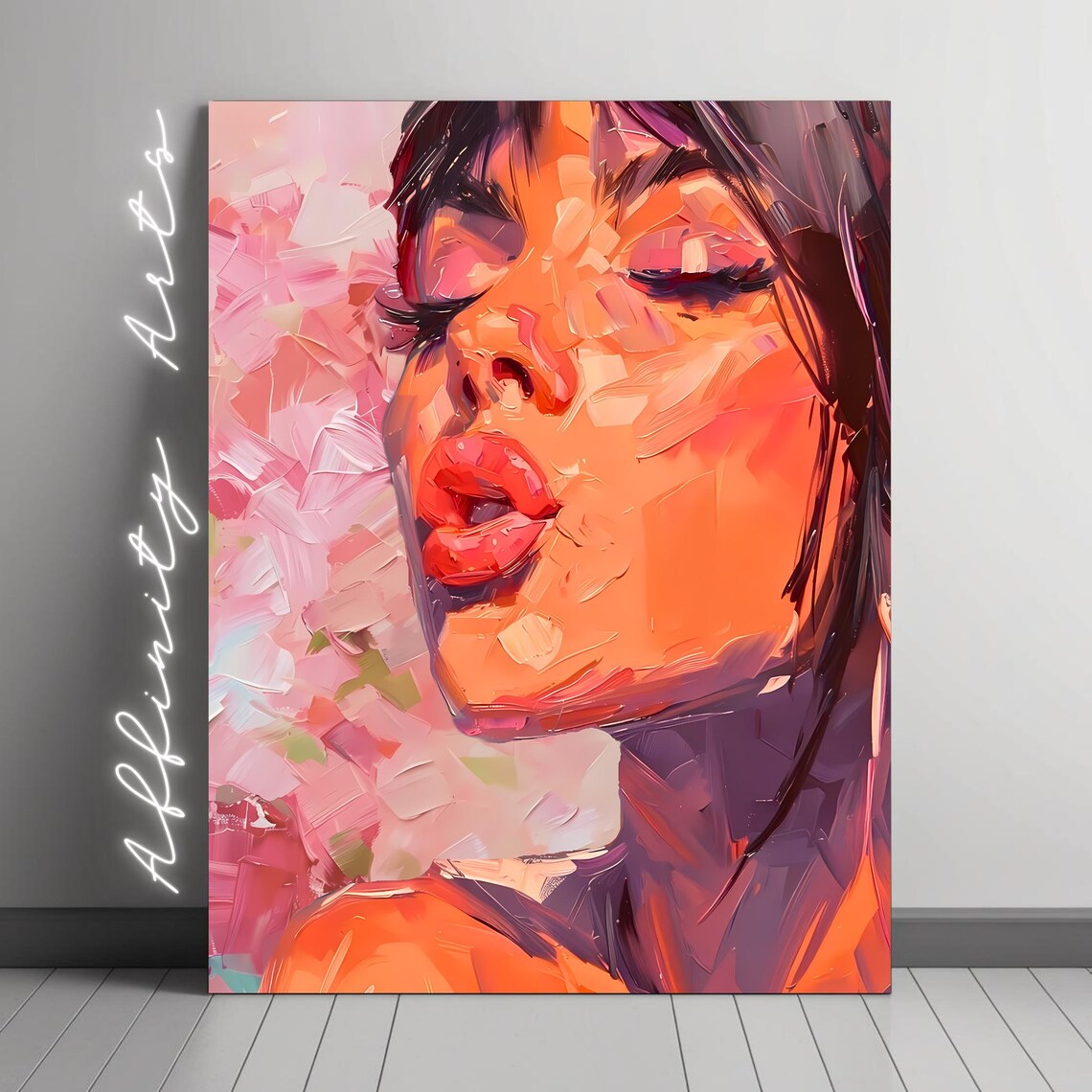 Abstract Woman Portrait, Modern Impressionist Art Print