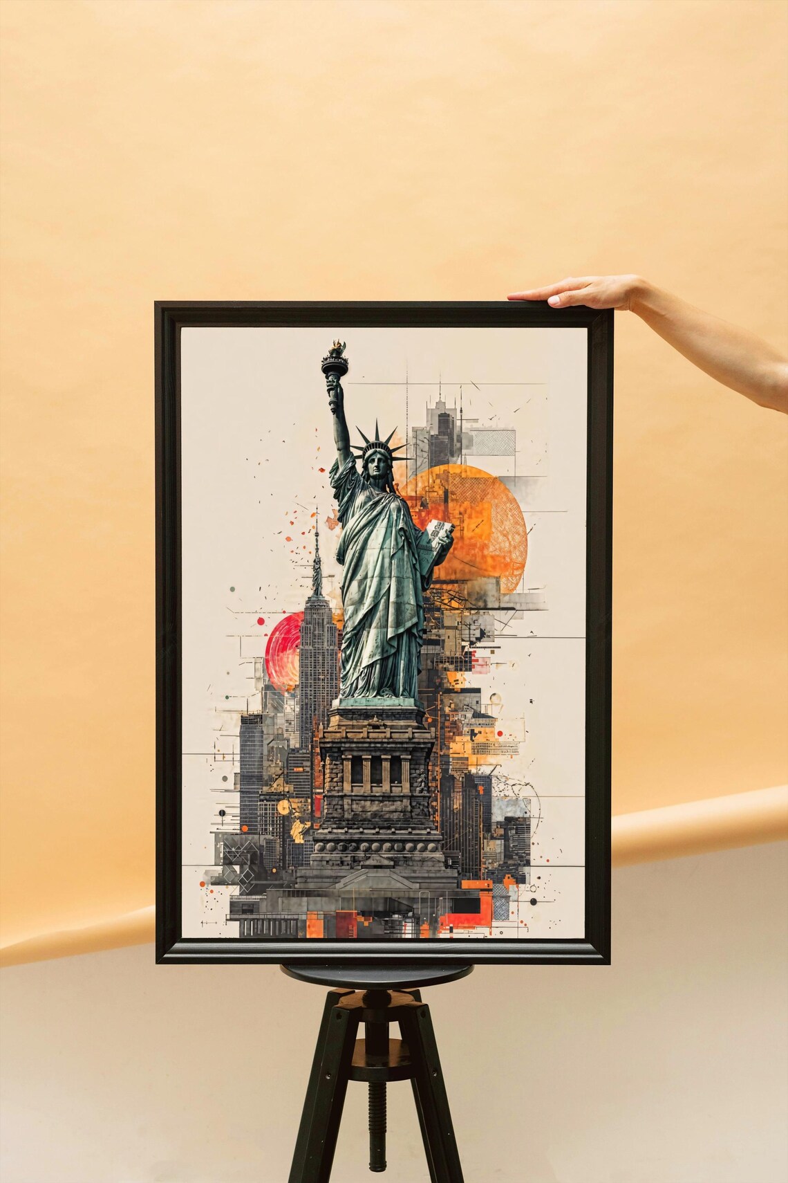 Statue Of Liberty, Abstract New York Skyline Poster - Image 2