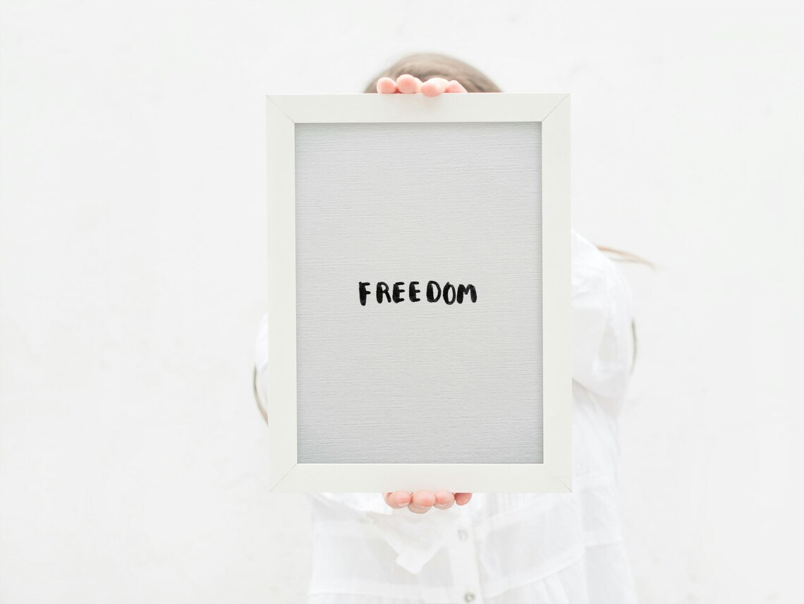 Freedom Minimalist Typography Poster, Motivational Decor - Image 2