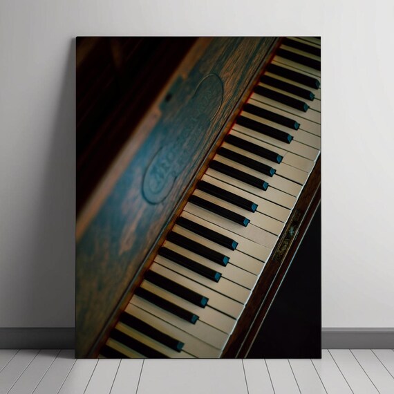 Vintage Piano Keys Art Print, Antique Music Decor