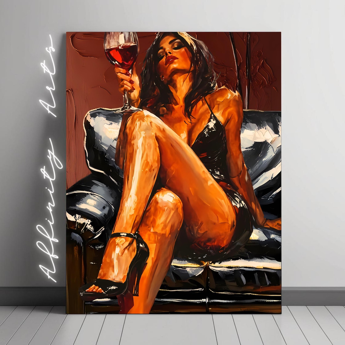 Sexy Woman Sensual Female Portrait, Modern Erotic Painting