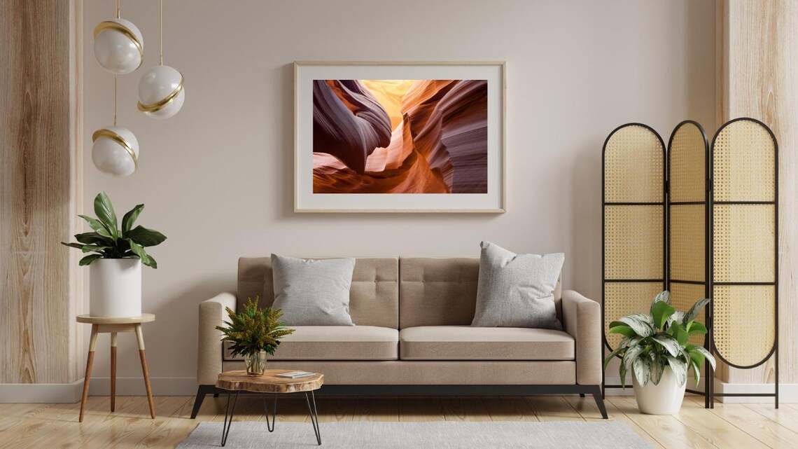 Sunlit Canyon Desert Landscape Photography Print - Image 6