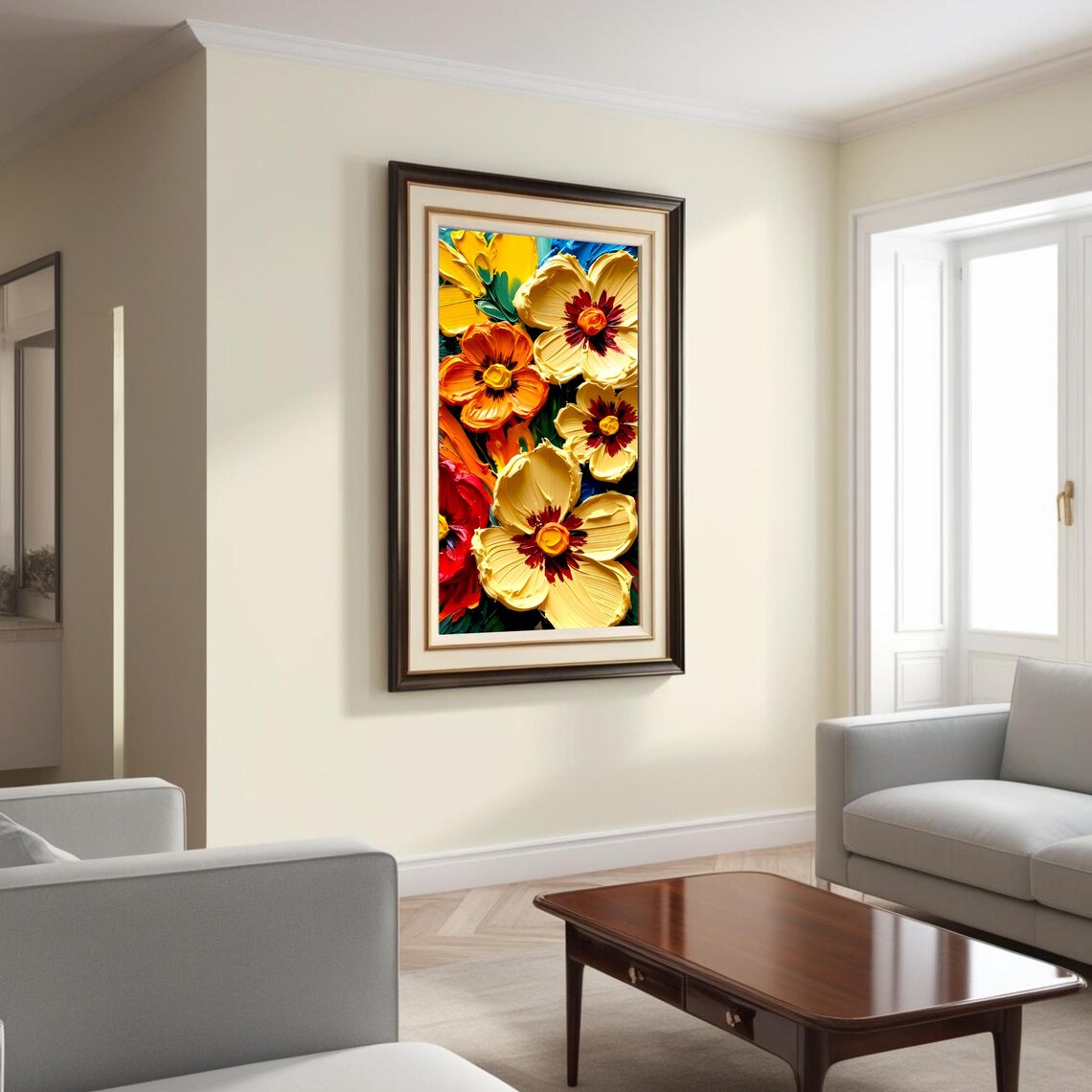 Impasto Floral Painting, Bold Botanical Art Print - Image 3