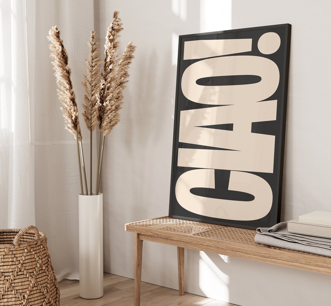 Ciao Italy Quote Poster, Maximalist Typography - Image 2