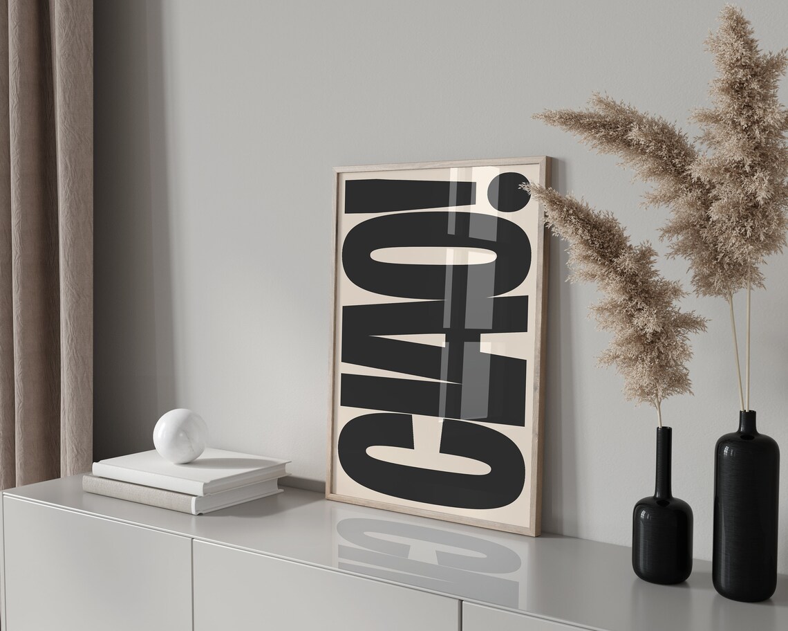 Ciao Italian Typography Poster, Minimal Travel Poster - Image 2