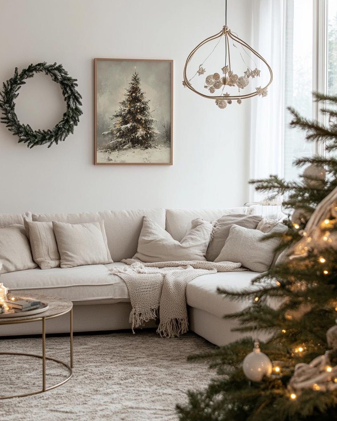 Lone Decorated Christmas Tree in Snowy Landscape Winter Poster - Image 3