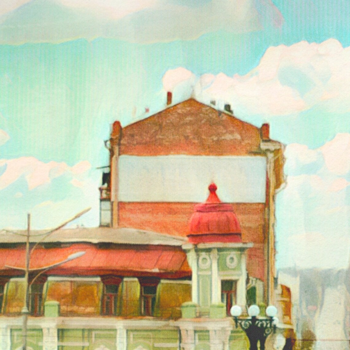 Kharkiv Ukraine Vintage Travel Poster With City Tram Street Scene - Image 4