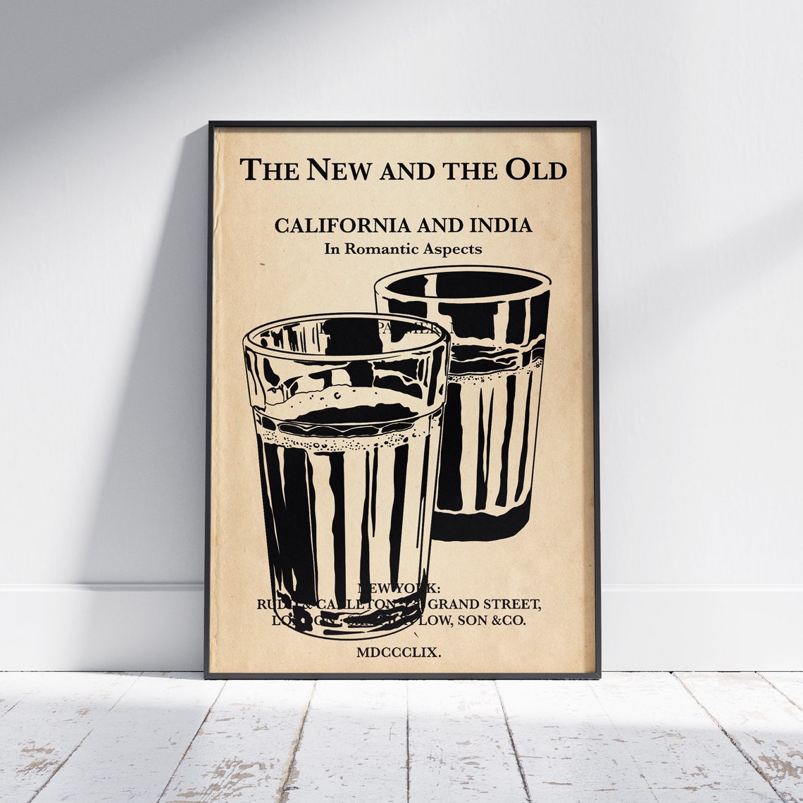 California And India The New And The Old Vintage Chai Tea Art Poster
