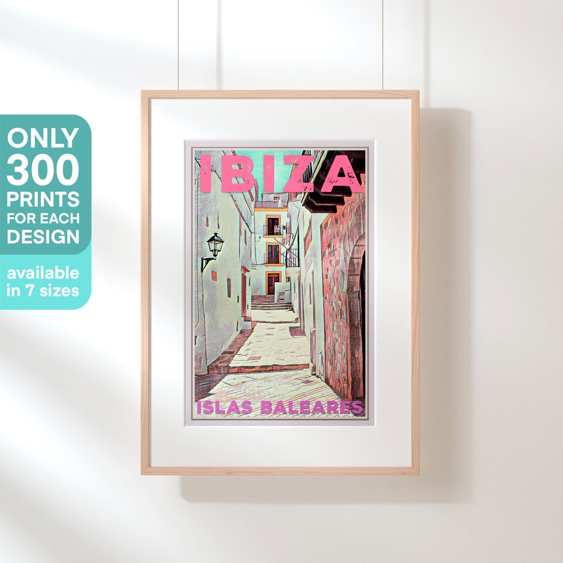 Ibiza Old Street Islas Baleares Spain Retro Sunlit Travel Poster - Image 3